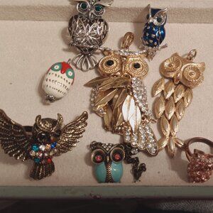 Vintage Owl and Bird Jewelry